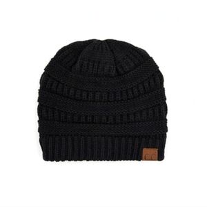 C.C Cable Knit Fleece-lined Beanie
